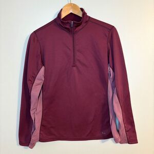 REI Shirt Womens Large Activewear 1/4 Zip Lightweight Hiking Fleece Lined Mock